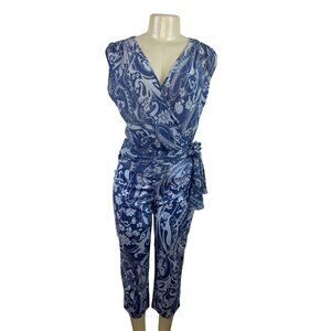 The Limited Women’s Blue & White Paisley Wrap Top & Capri Pants Set Sz S/6 - New
